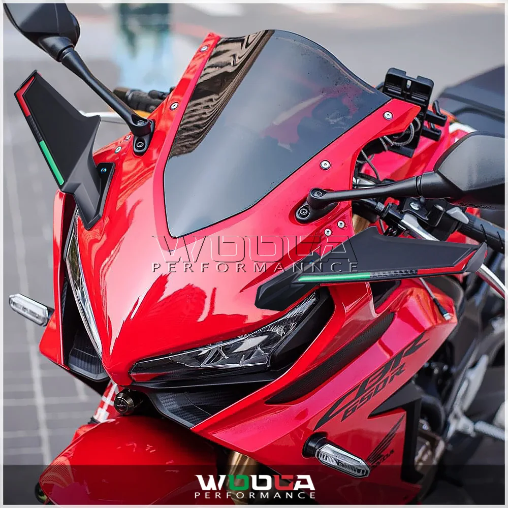 

Motorcycle Universal Aero Winglets Front Fairing Racing Spoiler For CBR650R ZX10RR Aerodynamic Wing Honda Yamaha Suzuki Kwasaki