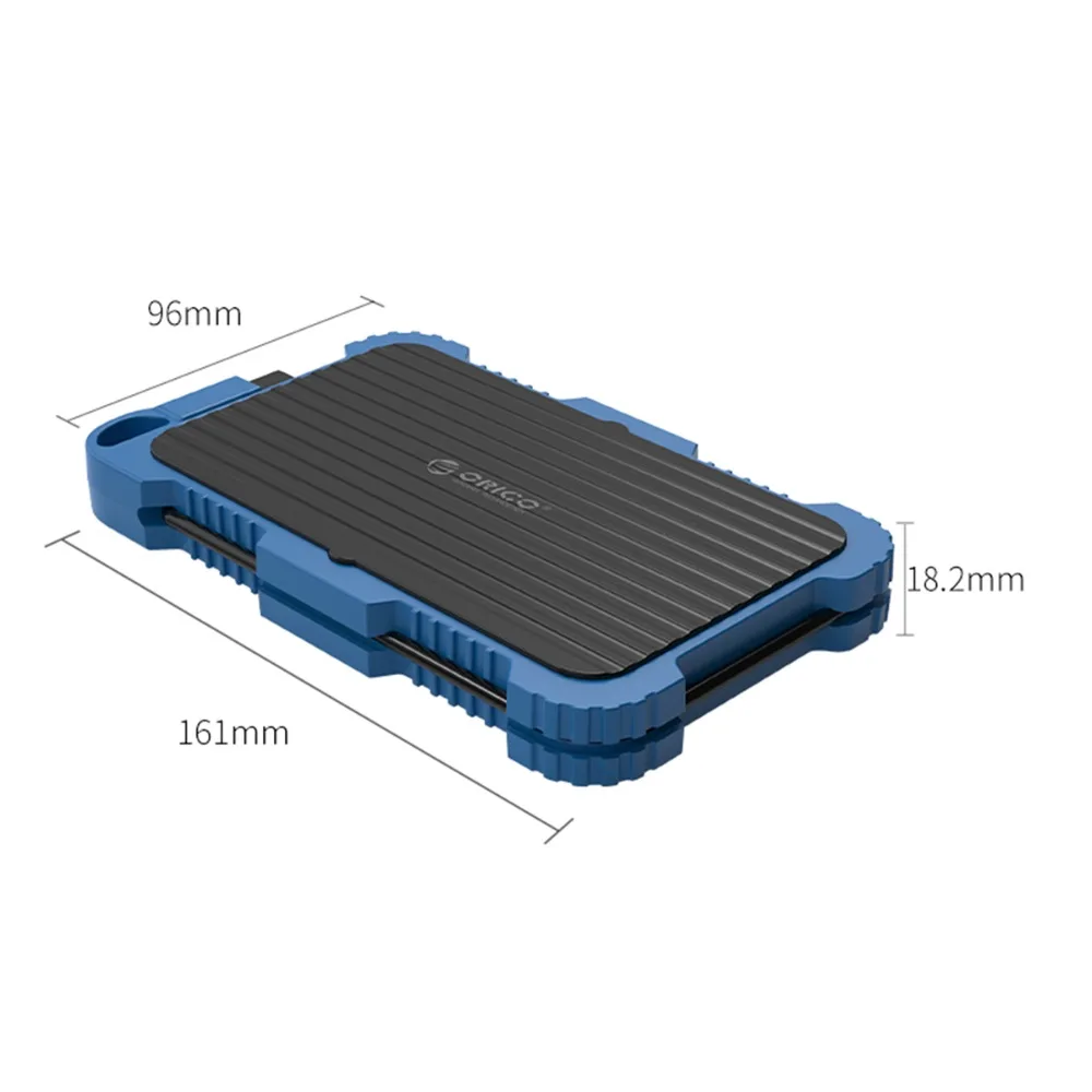 ORICO 2,5 дюймов USB3.0 HDD чехол с крюком для наружного водонепроницаемого ударопрочного пылезащитного жесткого диска коробка для жесткий диск, SSD, корпус