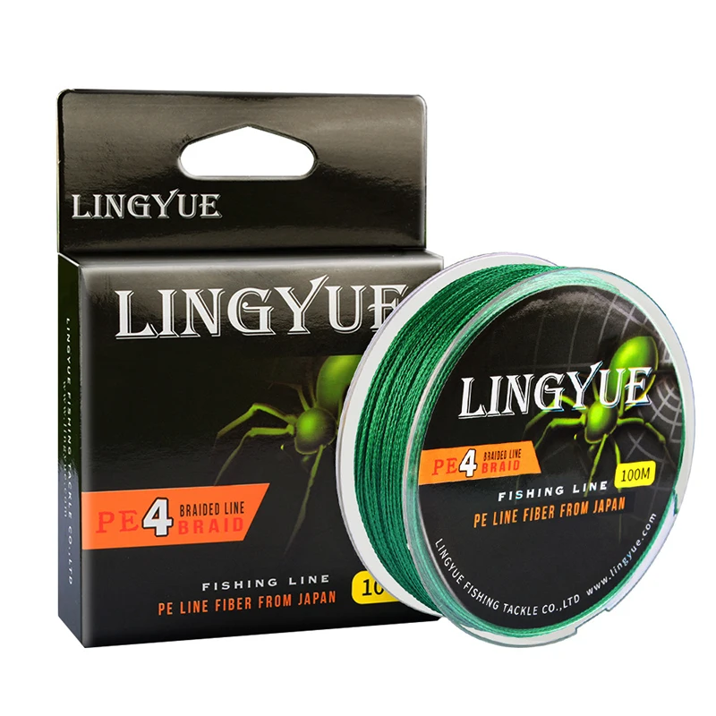 

1 шт., 4-жильная плетеная рыболовная леска, 100 м