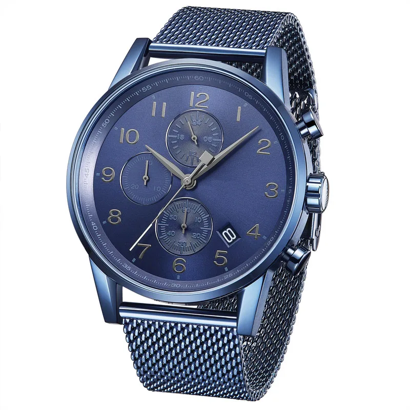 

AAA Men's Watch Simple Business Charm Three-eye Chronograph Function Stainless Steel Case Quartz Movement Stable Boss Style