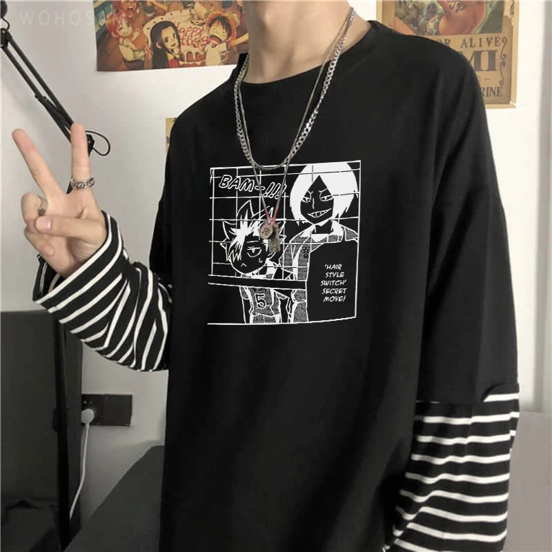 Футболка Харадзюку С Рисунком Аниме Haikyuu Kawaii Kenma Kozume Kuroo Tetsurou японская манга