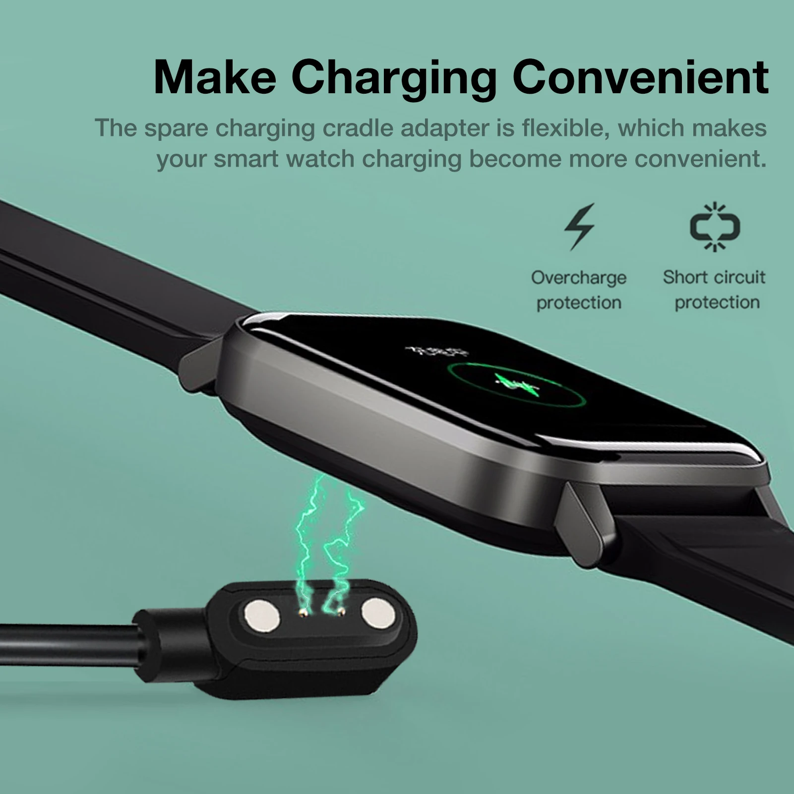 100cm portable usb charging cable for haylou smart watch 2 replacement charger adapter charging dock smartwatch accessories free global shipping