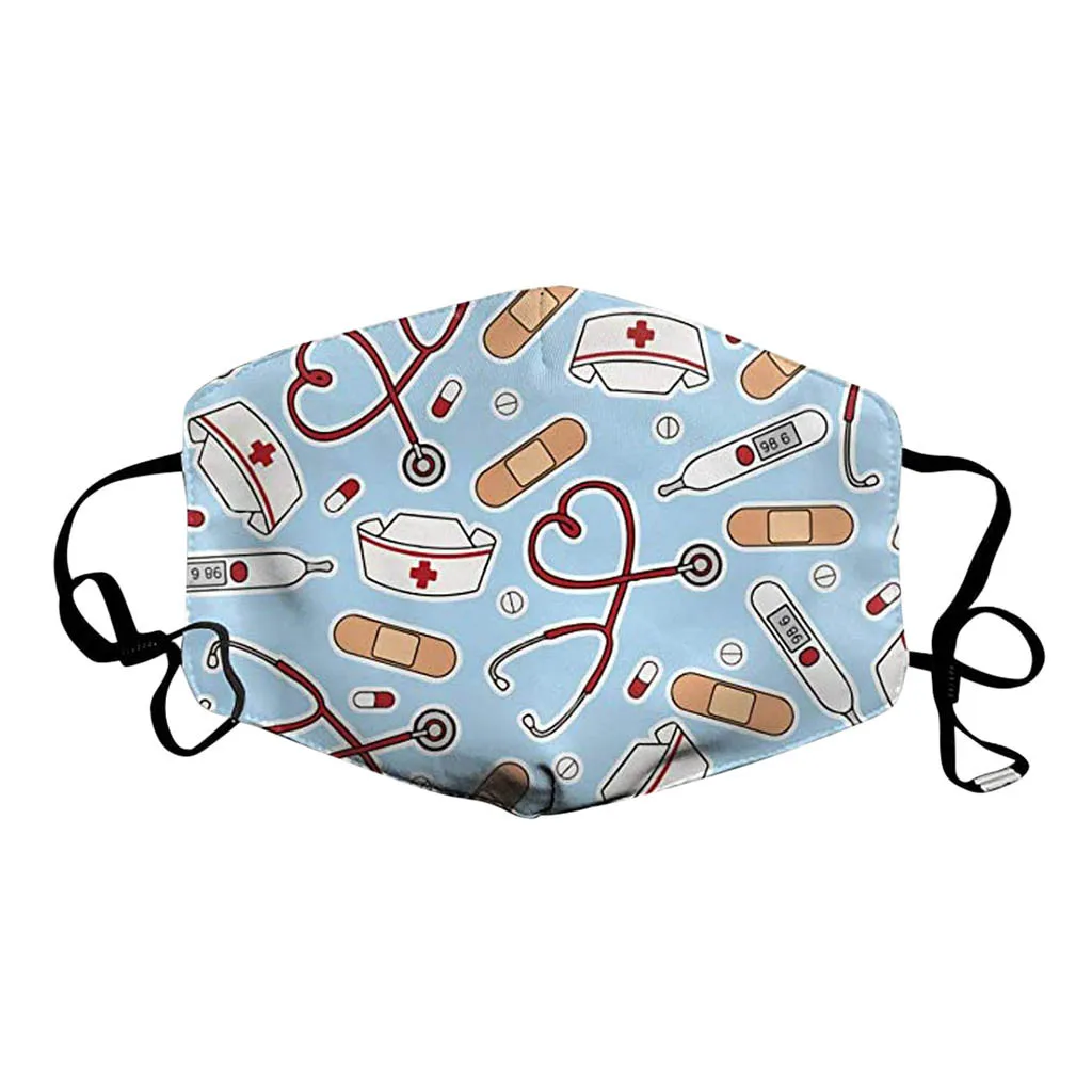 

1pc lovely Printed pattern mask Mouth Masks for adult Masks Washable Earloop Mask Adult Floral Print casual Fabric Masks d5