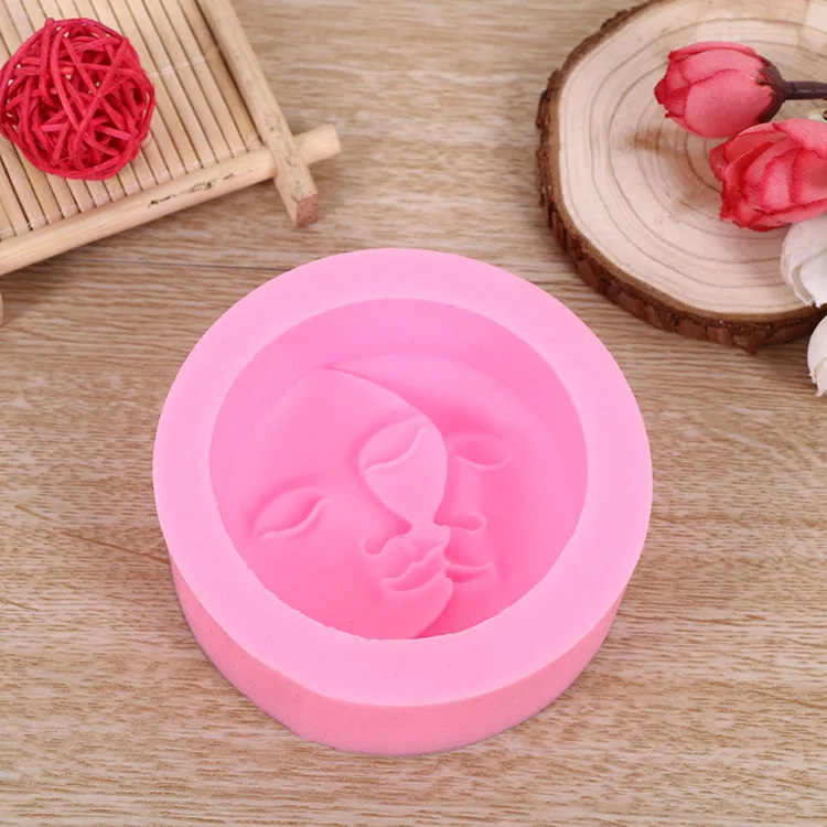 

Sun and Moon Face Silicone Soap Craft Mold DIY Fondant Chocolate Mold Handmade Polymer Clay Wax Crayon Cake Decorating Tools
