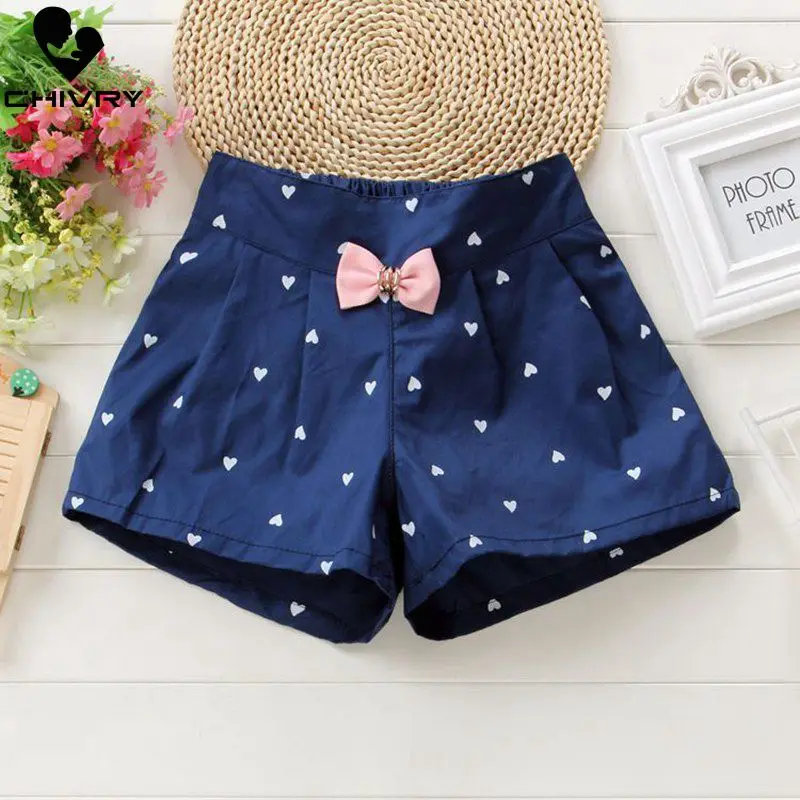 Новинка 2021 летние пляжные шорты для девочек детские в горошек с сердечками и