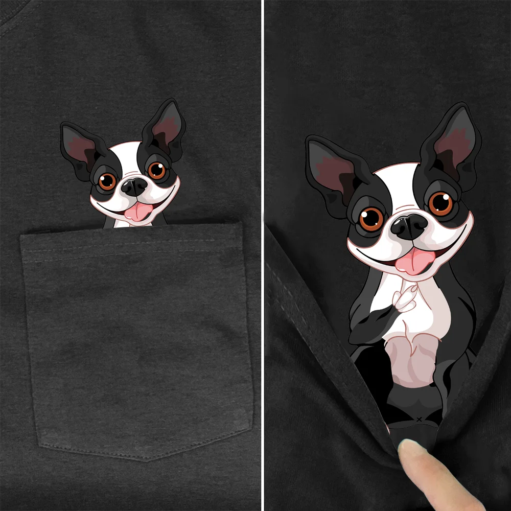 

Tessffel NewFashion Movie Animal Dog Cat Pocket T-shirt Funny Harajuku Men/Women Summer Casual Cotton Tee Short sleeve Shirts B2