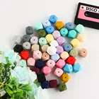 Шестигранные силиконовые бусины Kovict 17 мм, 50 шт., детский силиконовый прибор пищевого класса для изготовления ожерелья, грызунов