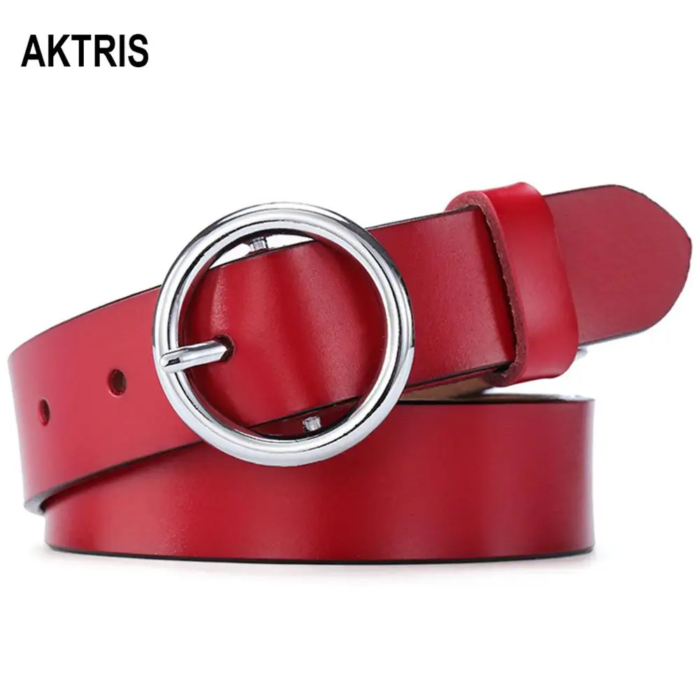 AKTRIS Новые фирменные дизайнерские женские кожаные кольца из коровьей кожи с узором пряжки с булавкой металлические ремни 2,8 см ширина FCO176