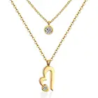 Ожерелье LUXUKISSKIDS с двойной цепочкой из нержавеющей стали и кулоном в виде сердца с фианитами, ожерелья для женщин