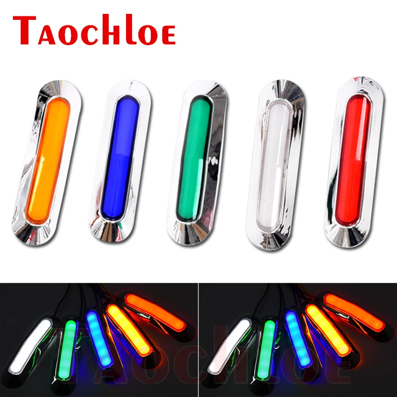 

10Pcs Truck Side Lights Trailer Clearance Lights Chrome Tractor Turn Signal Lorry Van Bus Indicator Lamp 24V Amber White Red