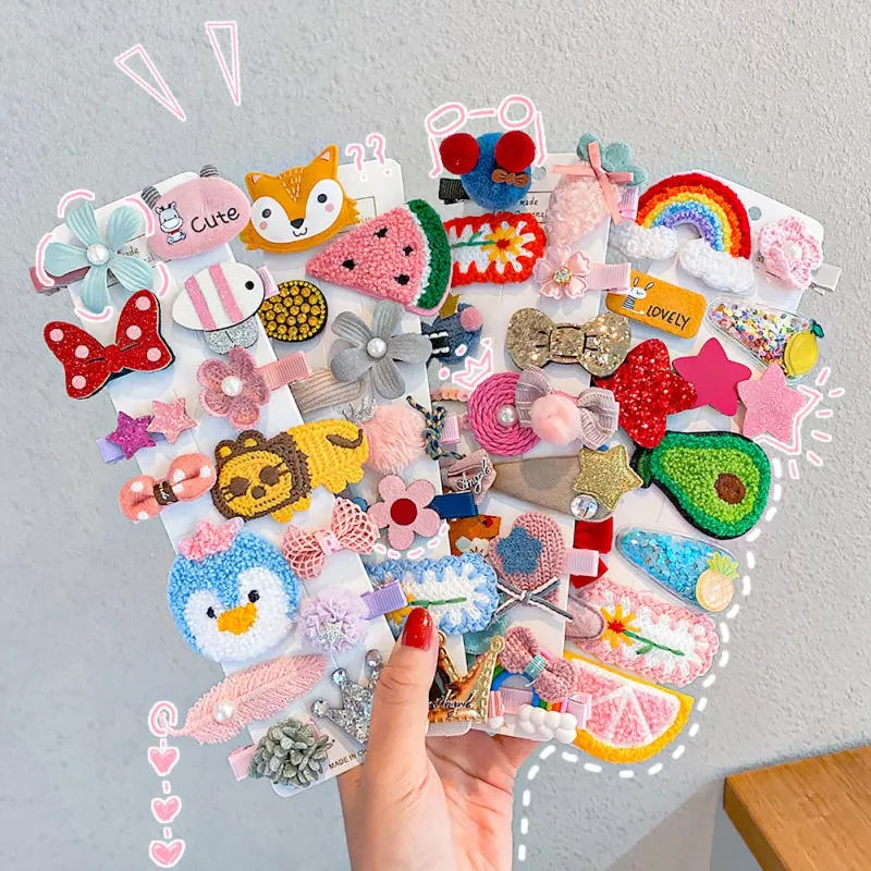 

1 компл. Милые красочные Мультяшные заколки для волос для девочек, галстук-бабочка, цветок, детская серия, заколка для волос, детский аксессу...