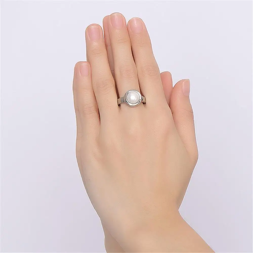 Модные выразительные жемчужные кольца для женщин из титана нержавеющая сталь