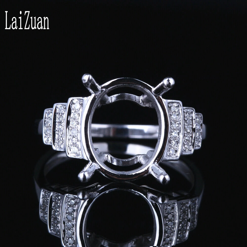 

Кольцо из белого золота 14 к, овальное однотонное кольцо с натуральными бриллиантами AU585 H/SI 0,12 карат, 11 х10 мм-12 х10 мм, для помолвки, свадьбы