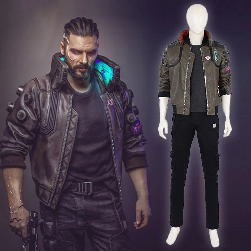 Мужской костюм для косплея из искусственной кожи куртка с рубашкой и брюками