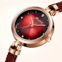 women fashion red quartz watch diamond strap waterproof watches luxury casual wristwatch elegant female clock montre femme 2021