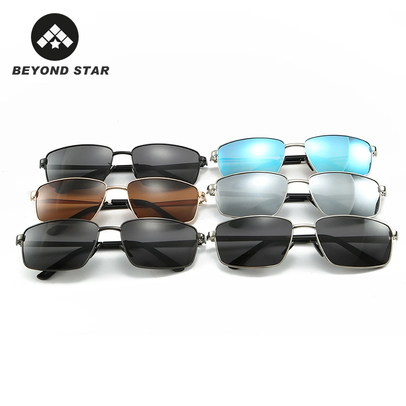 BEYONDSTAR 2019 прямоугольные поляризованные солнцезащитные очки мужские серебряные