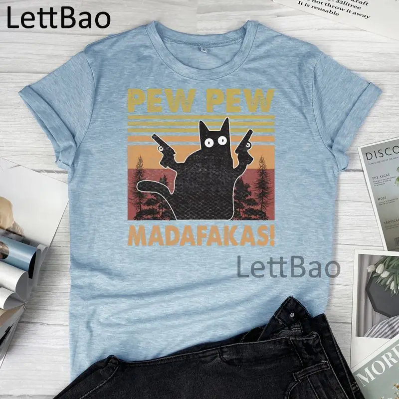 

Оловянные женские футболки с котом мадафакас, повседневная Готическая футболка в стиле Харадзюку, Женская винтажная Корейская одежда, футб...