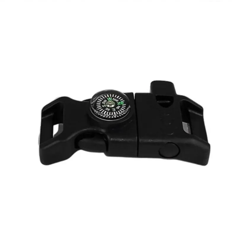 

2pcs emergency survival compass whistle side release buckle for Paracord bracelet parachute 550 power cord outdoor accessories