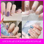 Накладные ногти, 24 шт.компл., прозрачные, для французского стилета, с голубым небом, белым облачным узором, Популярные Накладные ногти, советы по искусству