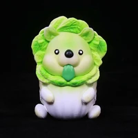 anime vegetable wizard green cabbage dog figure pvc standing position very cute souvenir collection model dolls toys for gifts