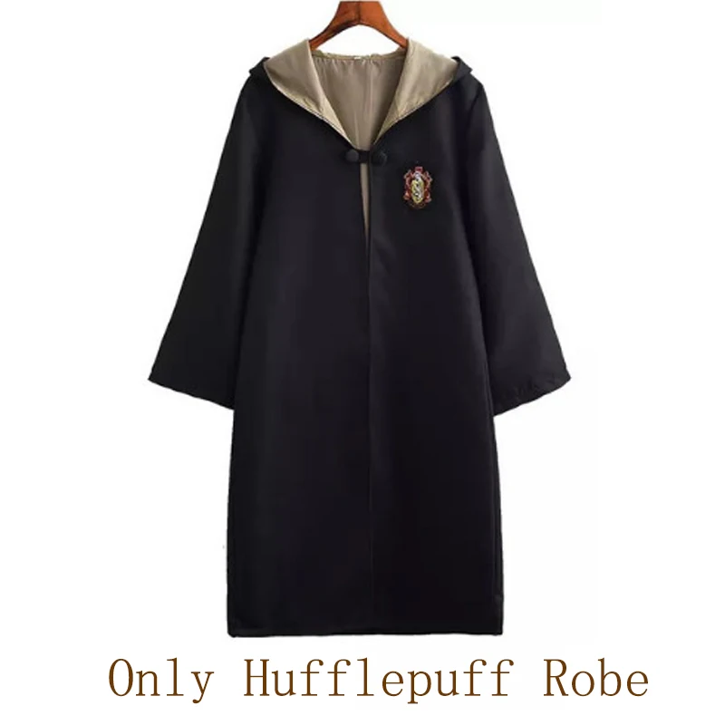 Hufflepuff Костюмы для косплея, костюмы Поттера, волшебный халат, плащ, костюм Хогвартс, Униформа, плащ Гриффиндор Слизерин, Рейвенкло, хаффлпуф, Хэллоуин - Цвет: Hufflepuff