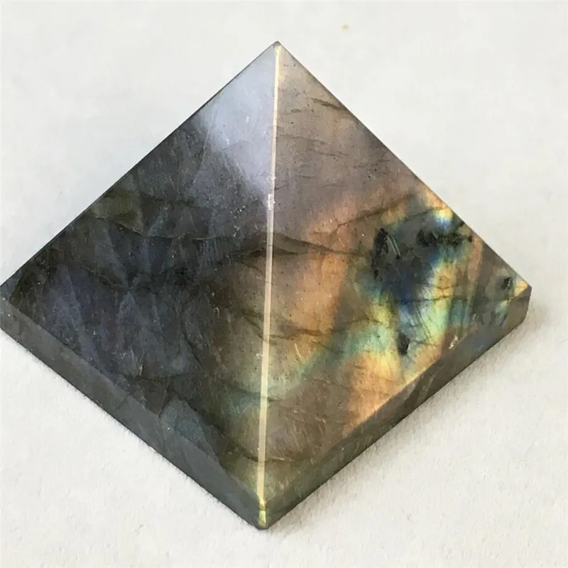 Cristal de cuarzo labradorita Natural, punto de pir&aacute;mide curativo, aleatorio, 1 ud.-2