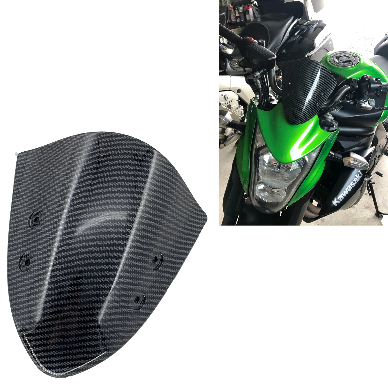 Carbon Fiber Painting Motorcycle Windscreen Windshield Wind Deflector Protector For Kawasaki ER-6N ER6N 2012 2013 2014