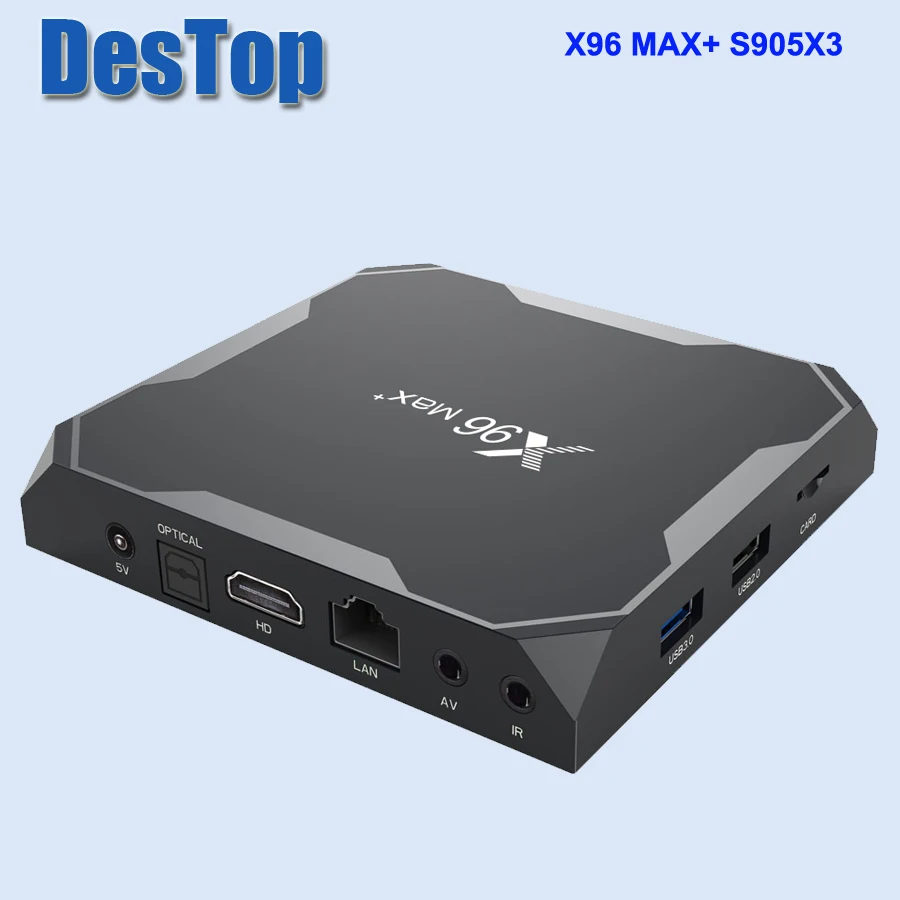 20 шт. X96 MAX PLUS 4 Гб ОЗУ 64 ПЗУ Android 9.0 ТВ-приставка Amlogic S905X3 64-разрядный четырехъядерный