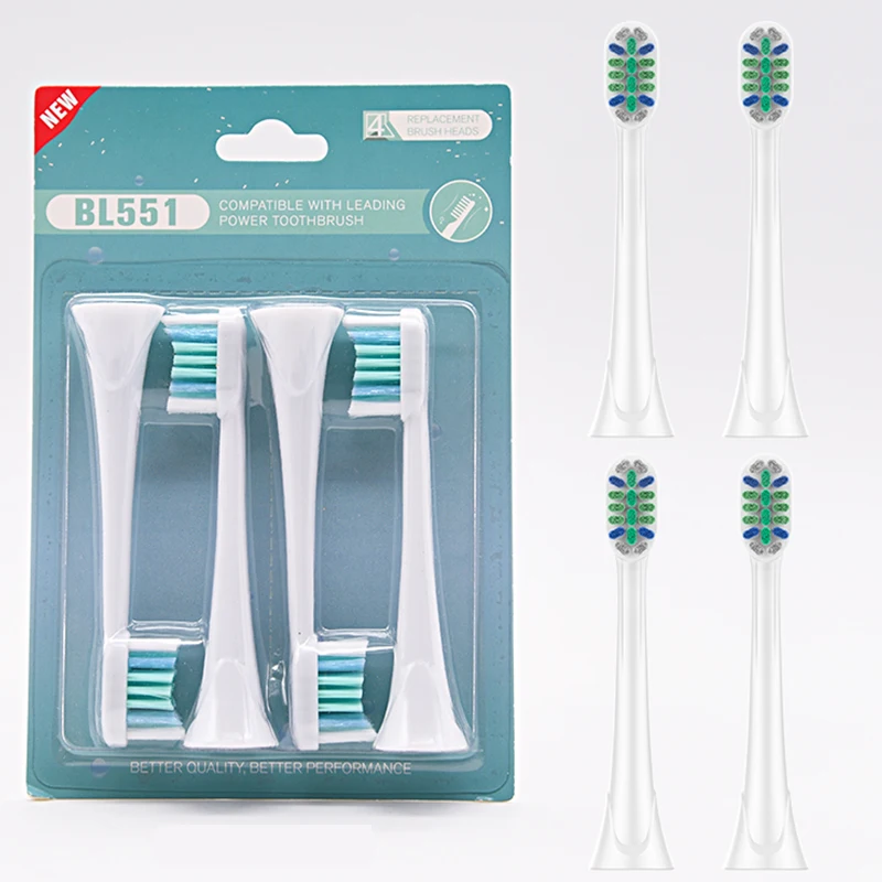

SOUNESS 4pcs Replacement Sonic Brush Heads High Quality DuPont Tynex Soft Bristles For Philips Electric Toothbrush Head BL551
