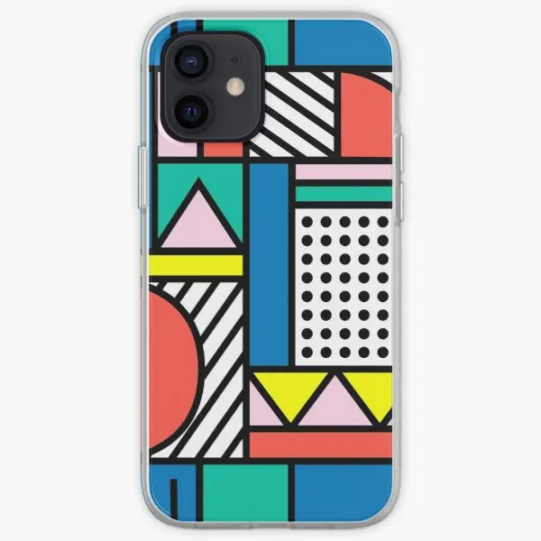 Чехол для телефона с цветным блоком Мемфиса для iPhone 11, 12, 13 Pro Max, Mini 5, 5S SE, X, XS, XR, Max 6, 6S, 7, 8 Plus, силиконовый чехол с собачкой, мягкие фотографии