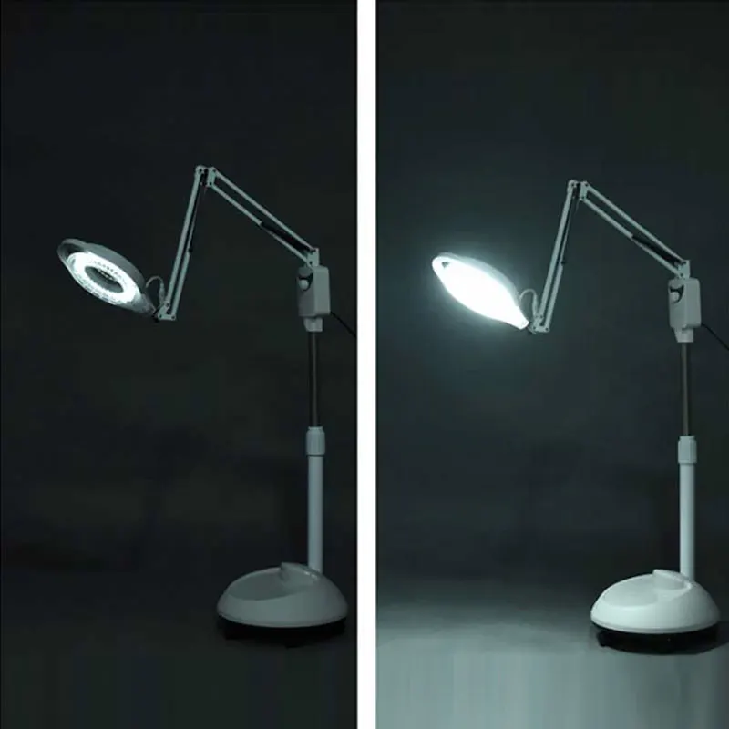 Вращающийся светодиодный освещенный увеличитель 220 В большой стоячий 5x со