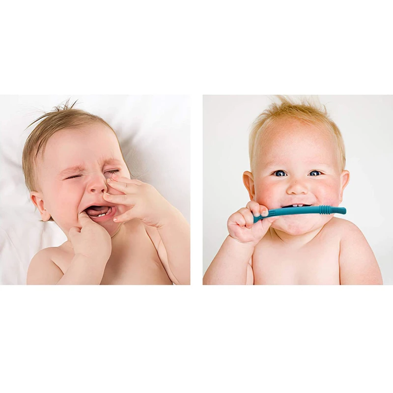 

1pc Hollow Teething Tubes Soft Silicone Teething Toys Babies Silicone Baby Teether Children Products With Cleaning Brushes