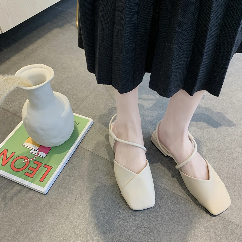 2021 модные новые женские пикантные туфли-лодочки с квадратным носком и ремешком