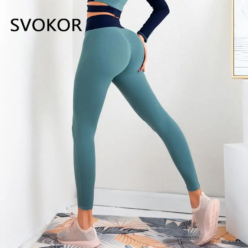 

SVOKOR Push Up Leggings Women Fitness Workout Gym Clothing Seamless High Waist Skinny Peach Hip Tights Pants Athletic Legging