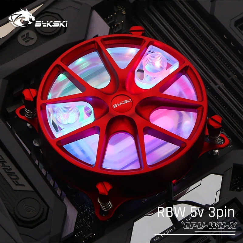 Bykski cpu-WH-X, колеса Ступицы cpu водоблок, для Inter Lga115X/2011, система освещения RBW - Цвет лезвия: Red-RBW(5v 3pin)