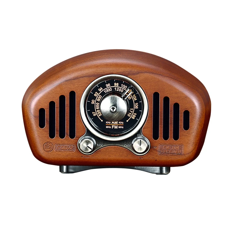

Retro Bluetooth 5.1 Speaker Cherry Wooden AM FM Classic Style Radio Strong Bass Enhancement Volume TF Card & MP3 Player