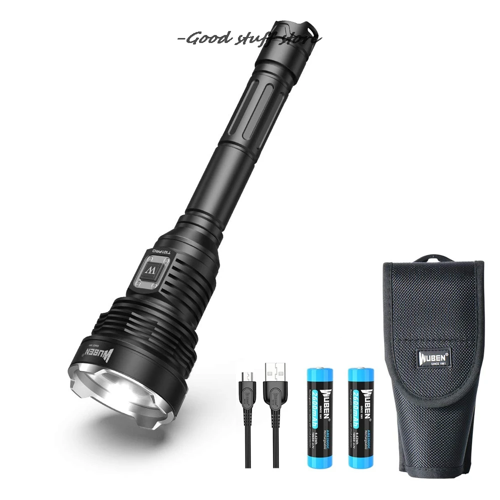 Online WUBEN-linterna LED De Alta Potencia, Resistente Al Agua, Tipo C, Recargable, 3500 Lúmenes, Batería De Ion De Litio 18650 Alimentada Para Acampar Al Aire Libre