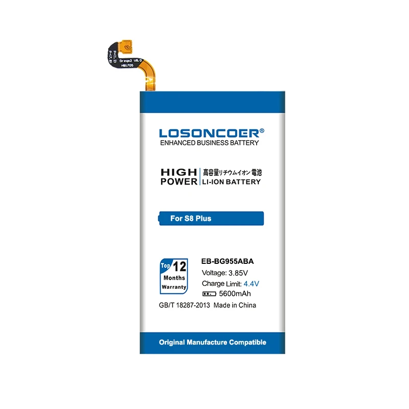 LOSONCOER 5600 мА/ч EB-BG955ABE EB-BG955ABA батарея для Samsung GALAXY S8 + плюс G9550 S8Plus SM-G9 SM-G955 G955 |