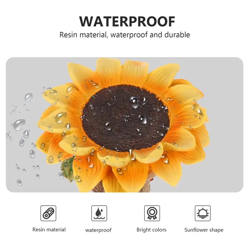 

Resin Sunflower Figurine Creative Craft Sunflower Statue Garden Ornament Resin Sunflower Flower And Bird Bath Garden Decoration