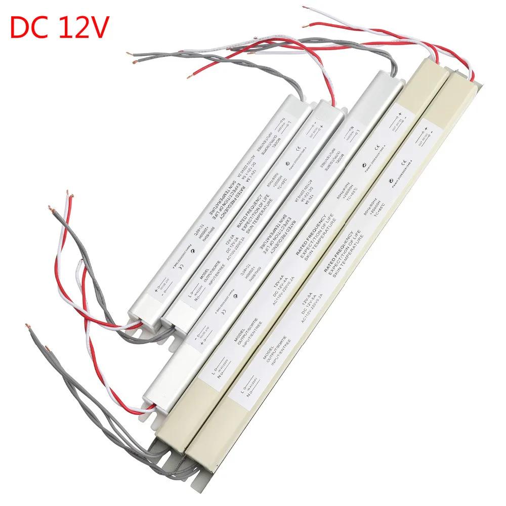 AC 220V к DC 12V 1.5A 2A 3A 4A 5A светодиодный драйвер ультра тонкий импульсный источник питания Тонкий трансформатор освещения световая коробка 18W 36W 60W