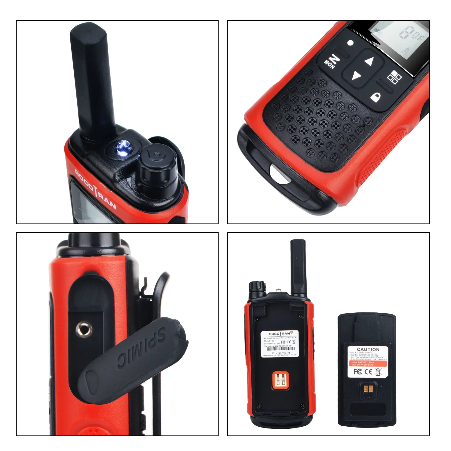 SocoTran PMR 446 License Free Walkie Talkie Scan VOX & Privacy Codes with Rechargeable Battery Ham 2 Way Radio Adults & Kids Use
