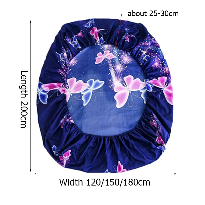 

1pc Home Textile Geometric Print Fitted Sheet Mattress Cover With Four Corners and Elastic band Bed Cover Protector Bed sets