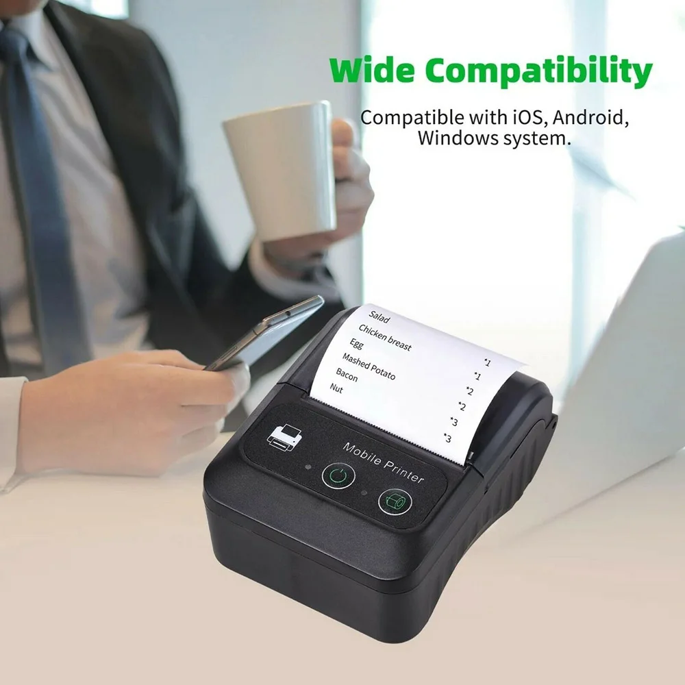 

58mm Portable Printer USB Bluetooth Thermal Receipt Windows iOS Android Mobile Printer for Supermarket Hotel Retail Store