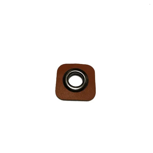 Brown black eyelets 30 шт./партия 22 мм квадратная коричневая искусственная кожа пришить на значки патч этикетки+ Внутренние 8 мм Металлические медные кольца люверсы - Цвет: Brown black eyelets
