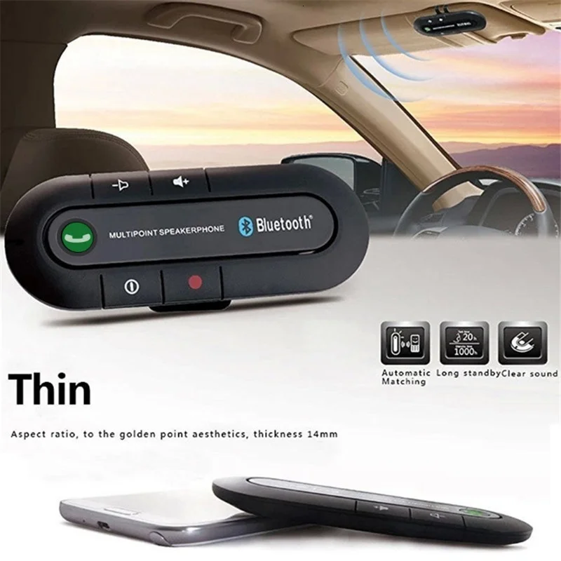 Автомобильный беспроводной комплект громкой связи, Bluetooth, MP3 плеер, многоточечный динамик для Android и iPhone, автомобильный Bluetooth, авто