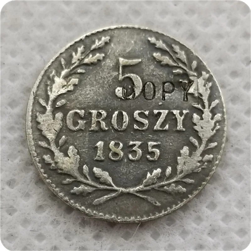 1835 Польша 5 гросших копий памятные монеты-копии монет медаль коллекционные