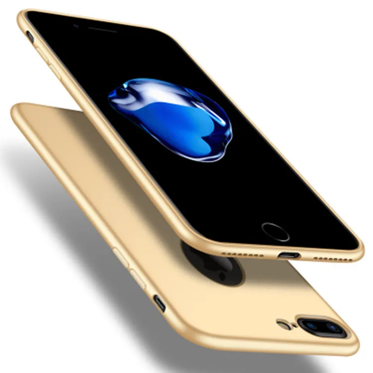 Чехол для iPhone 7, 6, 6 S, X, 8 Plus, XS, 360, полный Чехол, тонкий матовый мягкий чехол из ТПУ для iPhone 7, XR, XS, MAX, красный чехол для телефона - Цвет: Golden