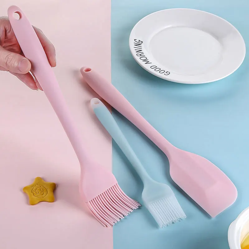 

3Pcs/Set High Temperature Resistant Soft Silicone Oil Brush Multi Purpose Cake Spatula Baking Tools Silicone DIY Baking spatula