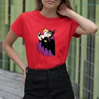 Женские футболки Disney с изображением Снежной королевы и Малефисента, свободная футболка, женская свадебная одежда злодей, аниме Tumblr, осень 2021