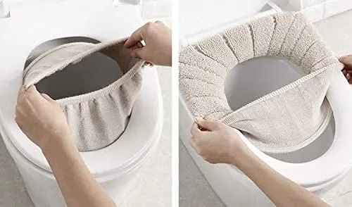 

3pcs Toilet Seats, Toilet Seat Cover Cushion Bathroom Soft and Warm Washable Cover Pads
